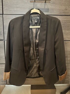 Forever 21 Black Blazer with Copper Cuffs